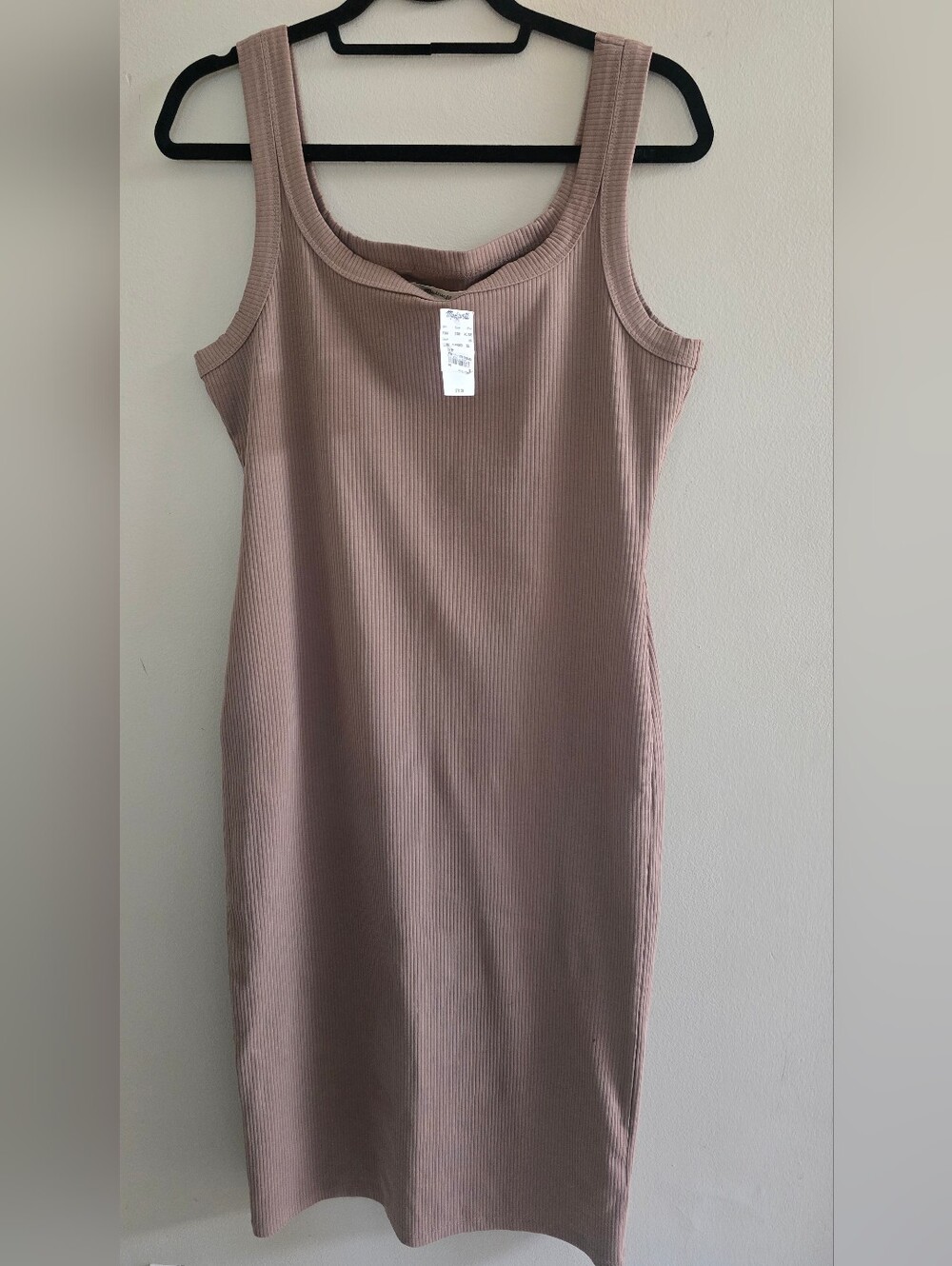 Madewell NWT Ribbed Tank Dress Light Umber